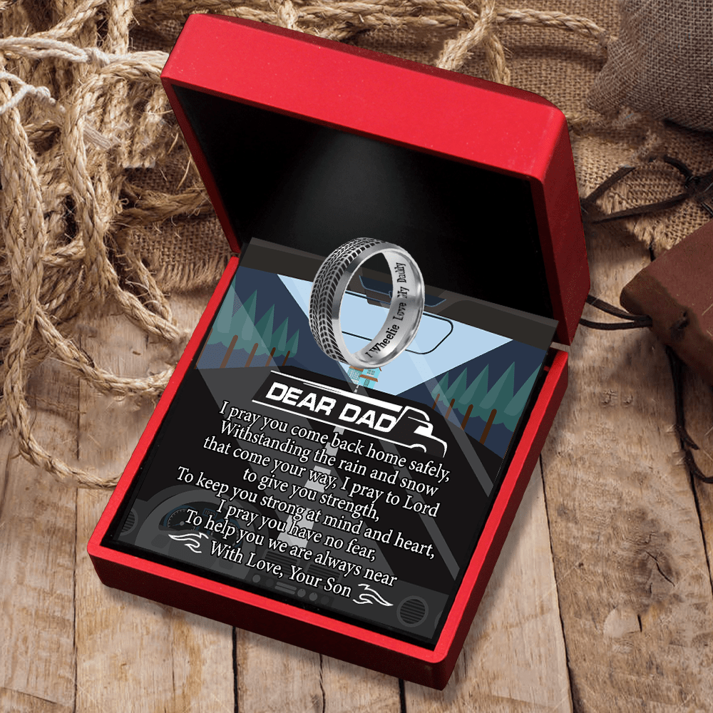 Steel Ring - Trucking - To My Dad - From Son - I Wheelie Love My Daddy - Gri18014