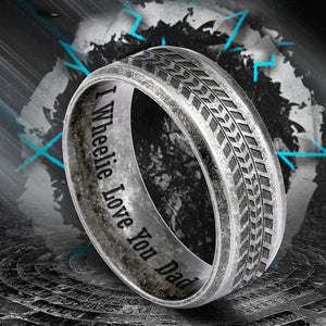 Steel Wheel Ring - Biker - To My Dad -  I Am So Lucky To Have You As My Father - Gri18005