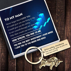 Stock Bull Keychain - Stock - To My Man - Love You More - Gkzd26001