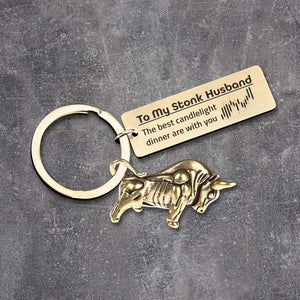 Stock Bull Keychain - Stock - To My Stonk Husband - Best Candlelight Dinner - Gkzd14001