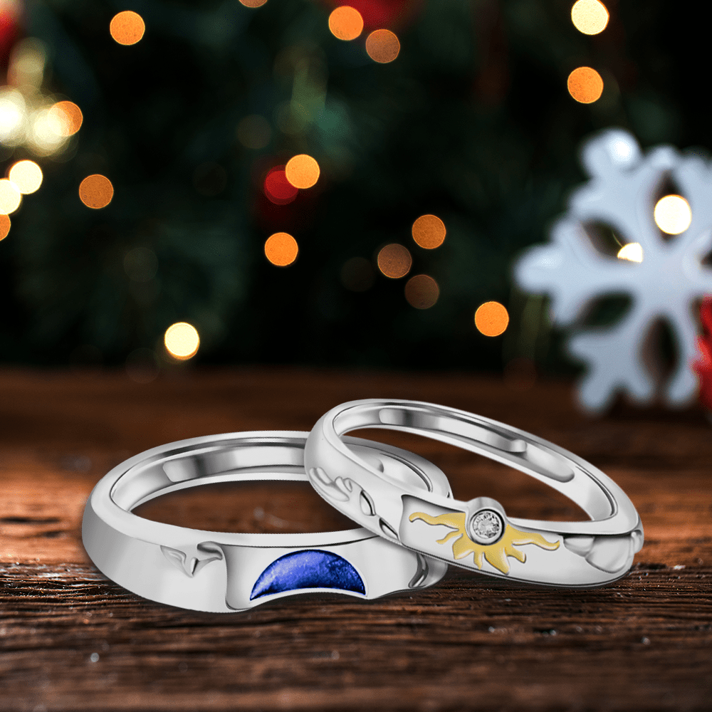 Adjustable You Complete Me Matching Promise Rings For Couples In Sterling  Silver
