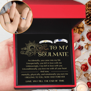 Sun Moon Couple Promise Ring - Adjustable Size Ring - Family - To My Soulmate - Love You Till The End Of Time  - Grlk13003