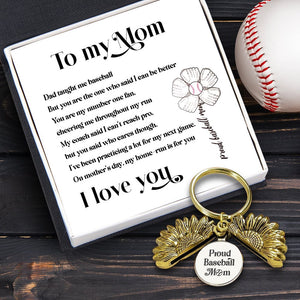 Sunflower Keychain - Baseball - To My Mom - You Are My Number One Fan - Gkqb19010