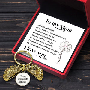 Sunflower Keychain - Baseball - To My Mom - You Are My Number One Fan - Gkqb19010