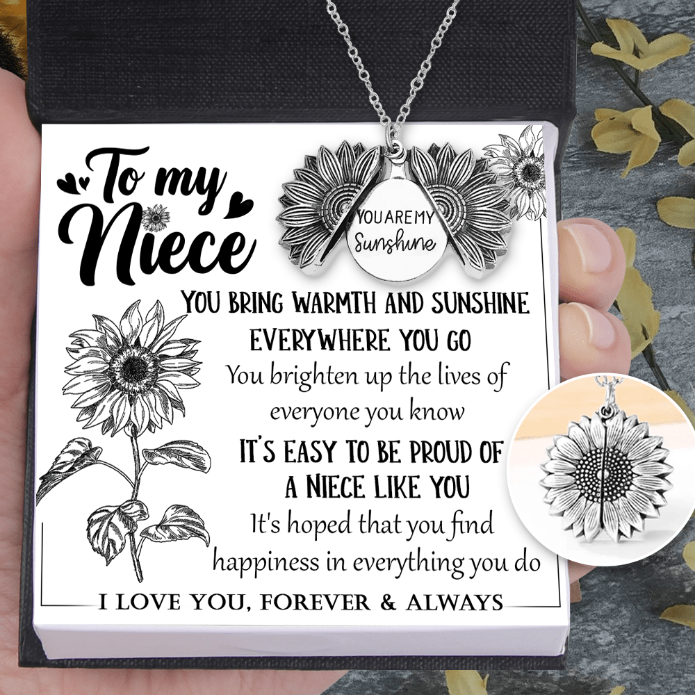Sunflower Necklace - Family - To My Niece - I Love You, Forever & Always - Gns28002