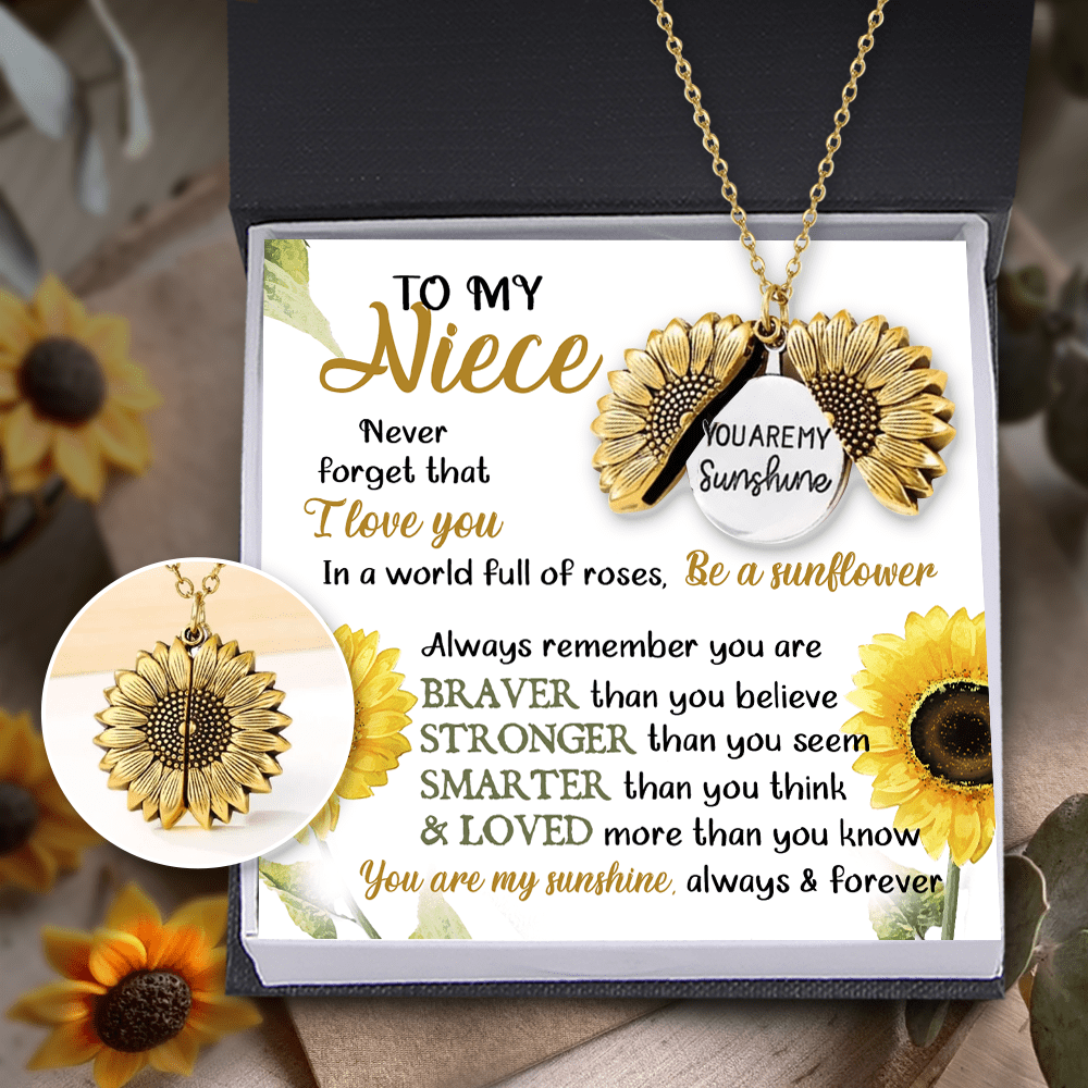 Sunflower Necklace - Family - To My Niece - Never Forget That I Love You - Gns28005
