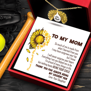 Sunflower Necklace - Softball - To My Mom - I'm Proud Of Many Things In Life - Gns19016