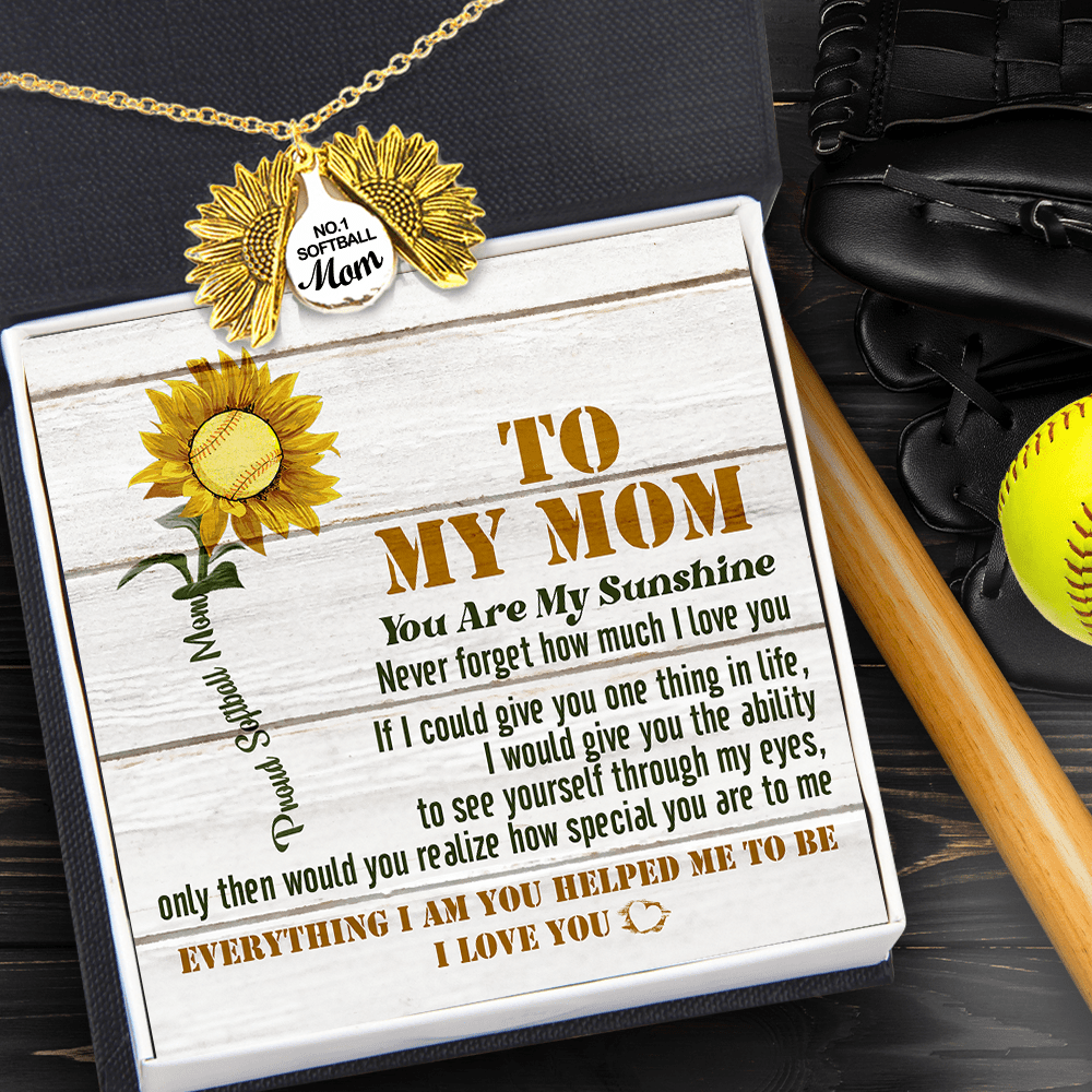 Sunflower Necklace - Softball - To My Mom - You Are My Sunshine - Gns19015