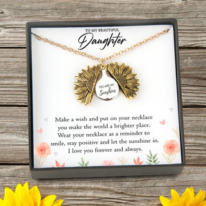 Sunflower Necklace - To My Beautiful Daughter - You Are My Sunshine - Make A Wish - Gns17006