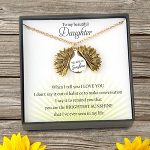 Sunflower Necklace - To My Beautiful Daughter - You Are The Brightest Sunshine - Gns17007
