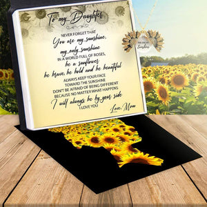 Sunflower Necklace - To My Daughter - From Mom - You Are My Sunshine - I Will Always Be By Your Side - Gns17013