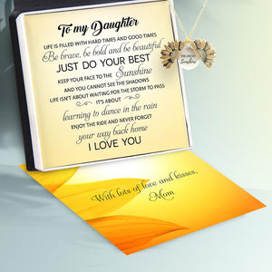 Sunflower Necklace - To My Daughter - Keep Your Face To The Sunshine - Gns17008