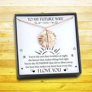 Sunflower Necklace - To My Future Wife - You Are The Sunshine That Drives Blues Away - Gns25002