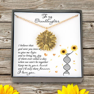 Sunflower Necklace - To My Granddaughter - Keep Me In Your Heart - Gns23003
