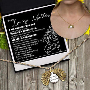Sunflower Necklace - To My Mother - I Love You With All My Heart Forever And Always - Gns19002
