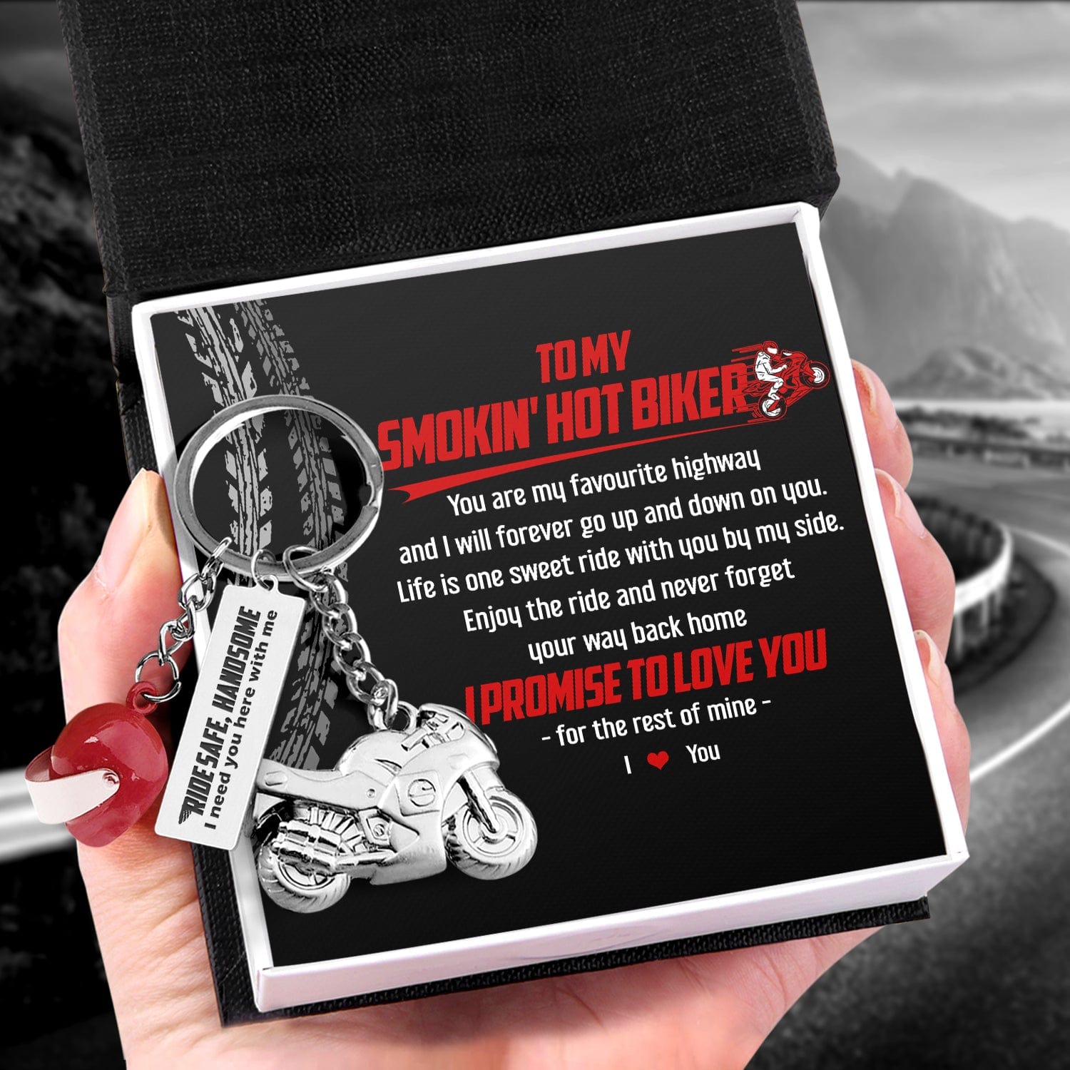 Superbike Helmet Keychain - Biker - To My Man - I Love You - Gkwg26004