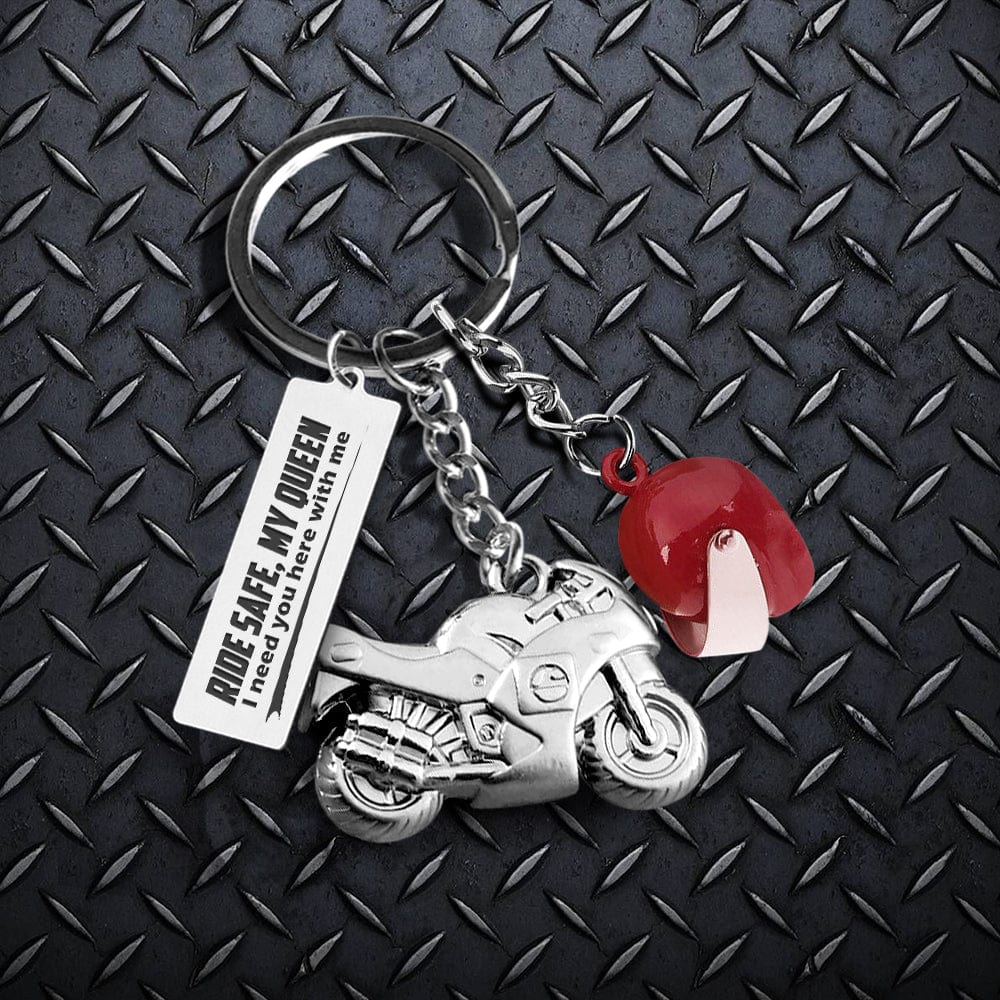 Superbike Helmet Keychain - Biker - To My Queen - Ride Safe For I Wheelie Love You - Gkwg13001