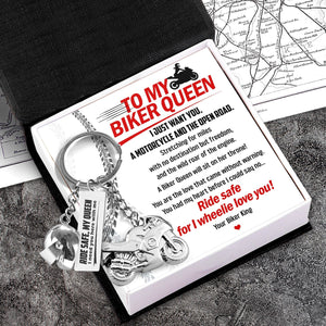Superbike Helmet Keychain - Biker - To My Queen - Ride Safe For I Wheelie Love You - Gkwg13001