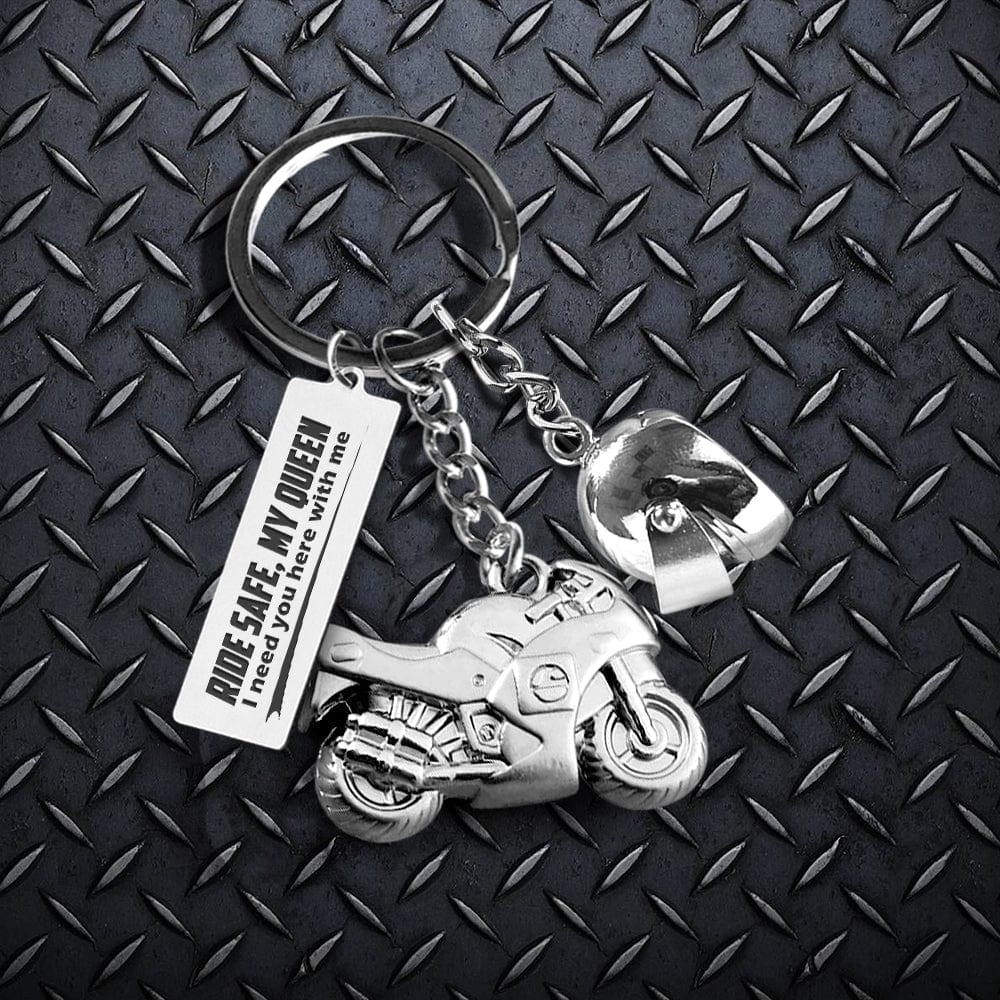 Superbike Helmet Keychain - Biker - To My Queen - Ride Safe For I Wheelie Love You - Gkwg13003