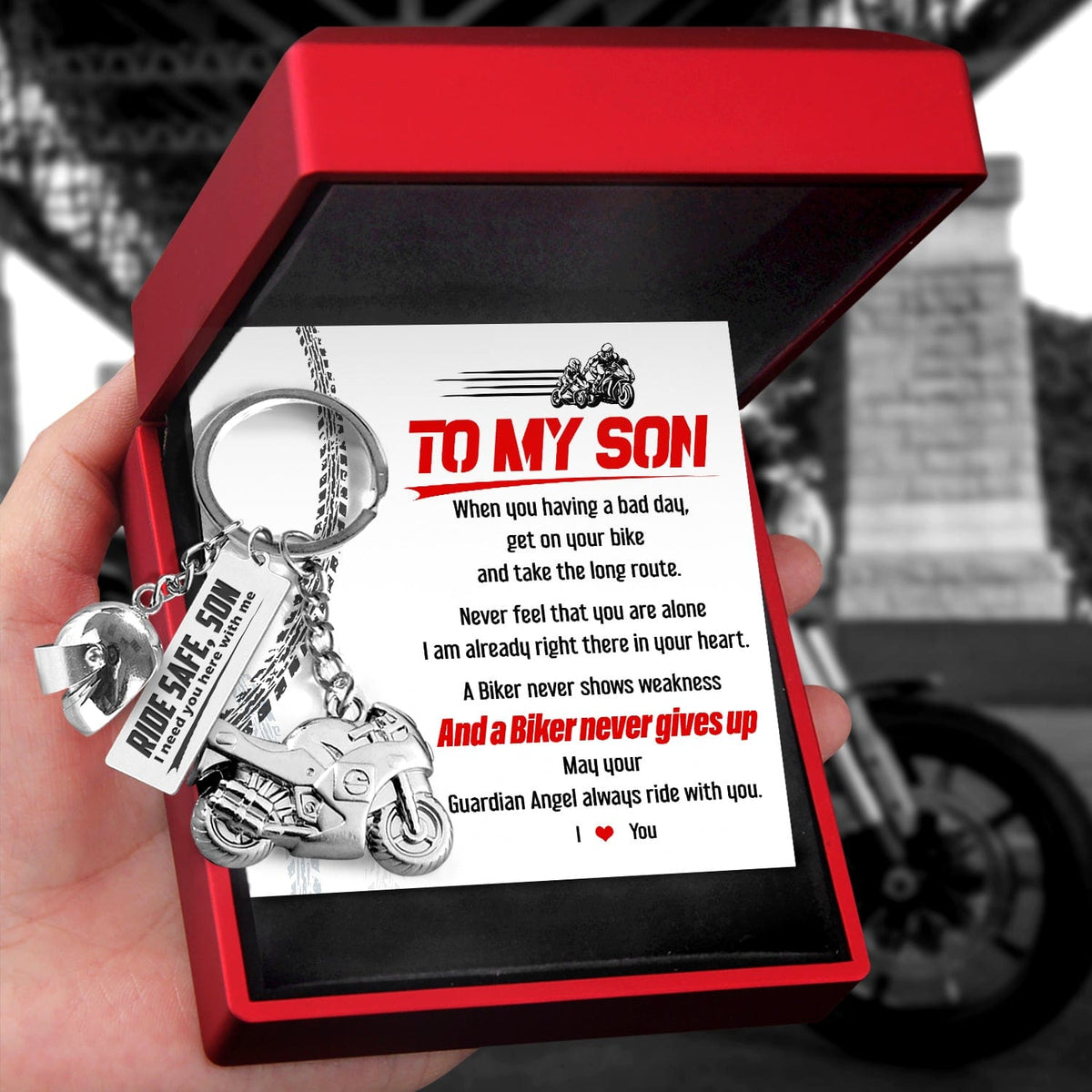 Superbike Helmet Keychain - Biker - To My Son - I Love You - Gkwg16002