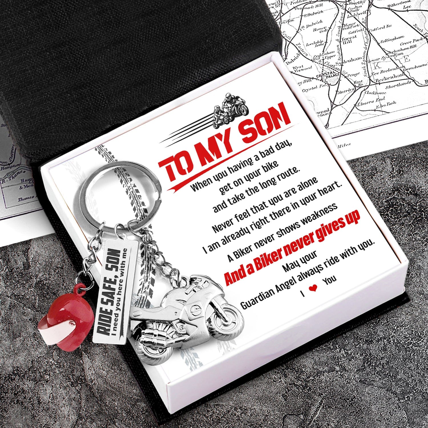 Superbike Helmet Keychain - Biker - To My Son - I Love You - Gkwg16002