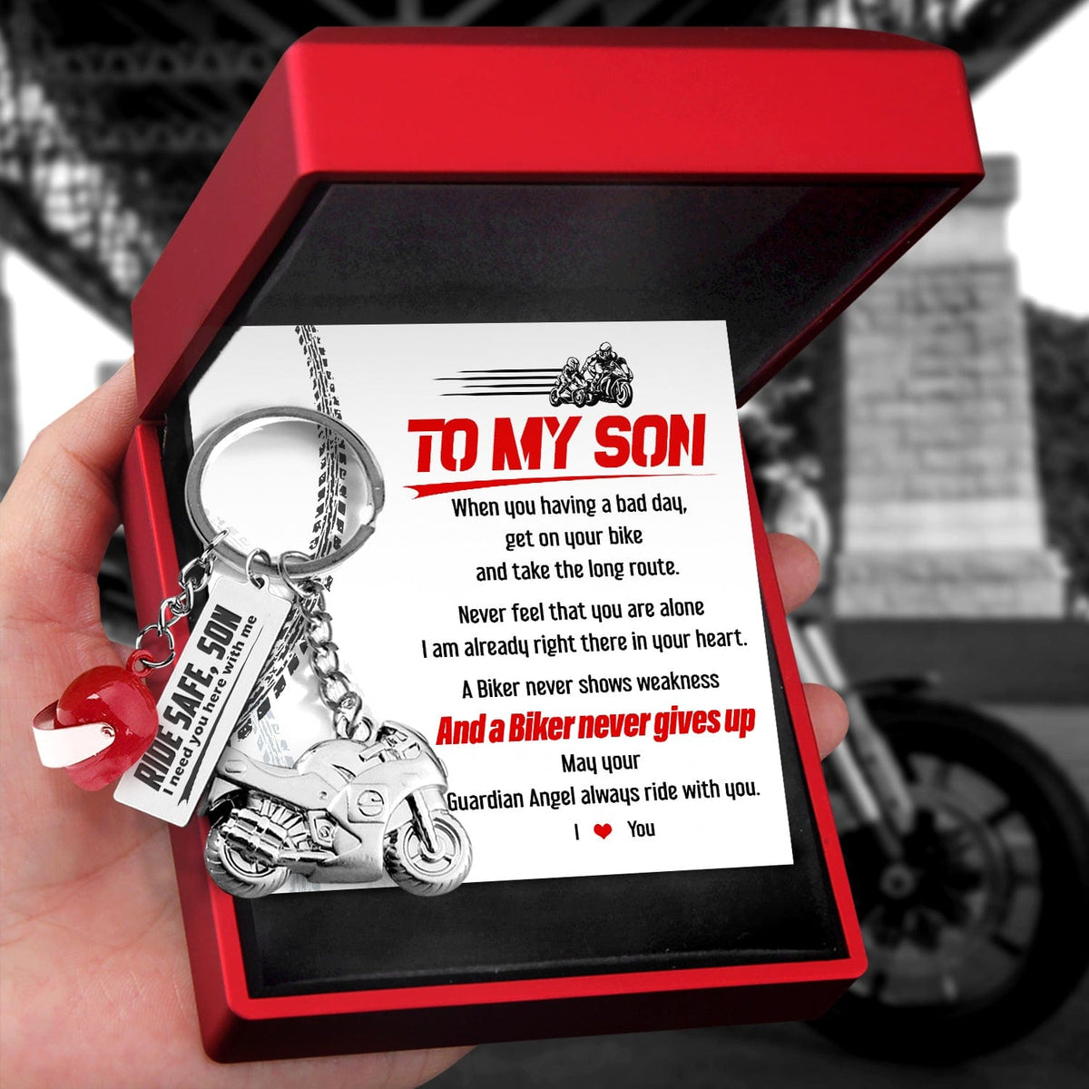 Superbike Helmet Keychain - Biker - To My Son - I Love You - Gkwg16002
