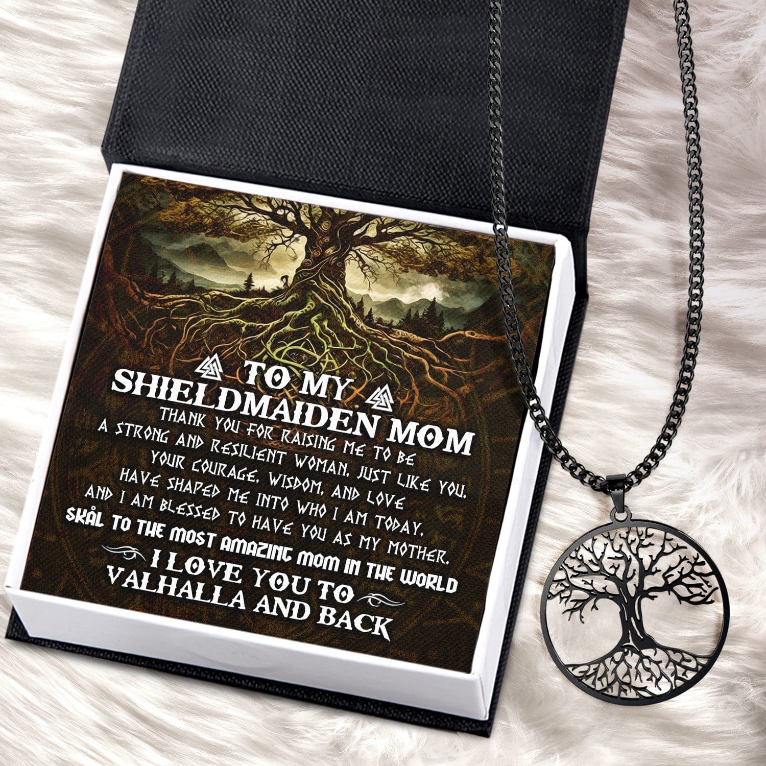 Tree Of Life Necklace - Viking - To My Shieldmaiden Mom - I Am Blessed To Have You As My Mother - Gnyb19005