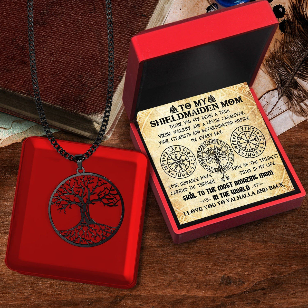 Tree Of Life Necklace - Viking - To My Shieldmaiden Mom - I Love You To Valhalla And Back - Gnyb19002