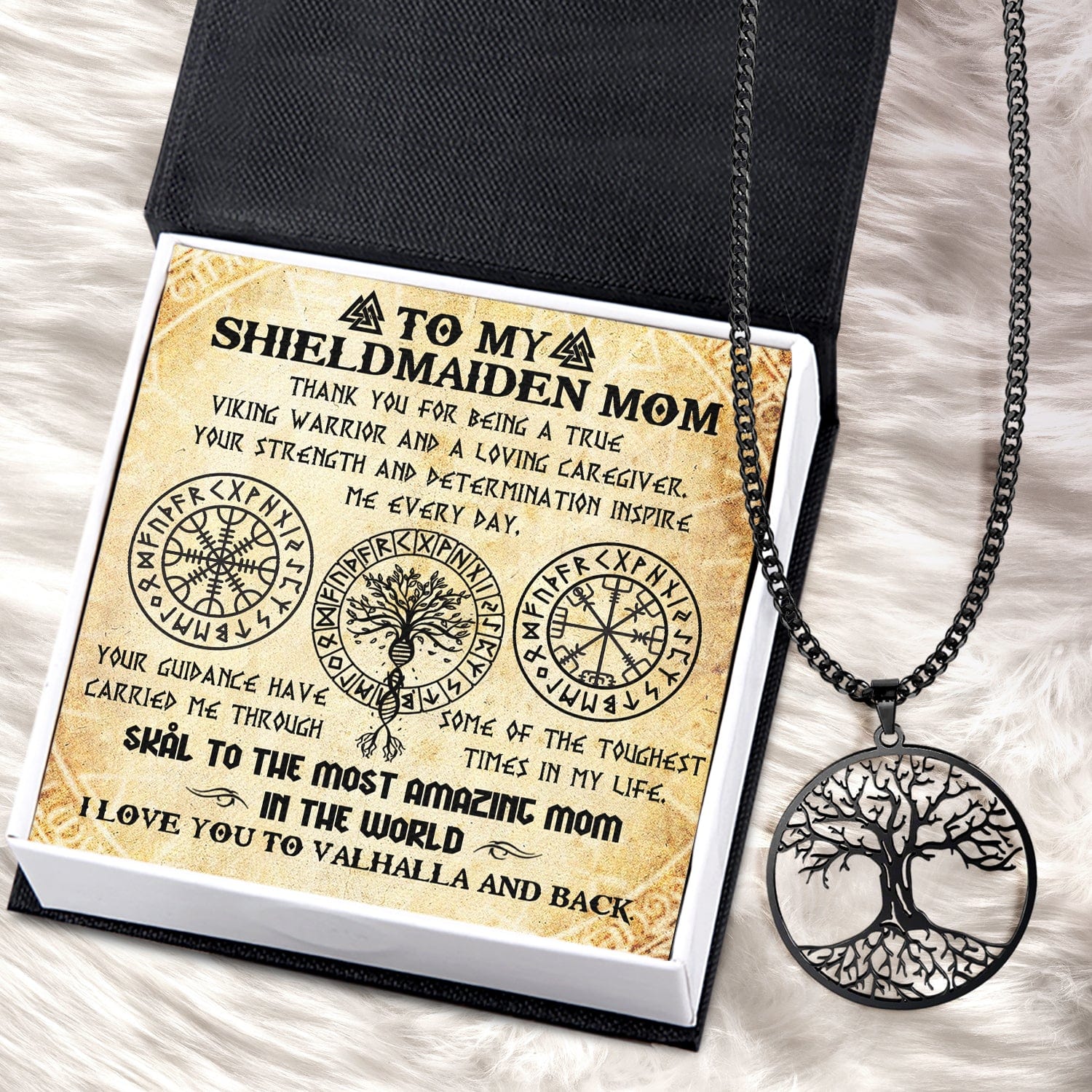 Tree Of Life Necklace - Viking - To My Shieldmaiden Mom - I Love You To Valhalla And Back - Gnyb19002