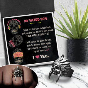 Tribal Chief Ring - Skull - To My Son - I Love You - Grlm16003