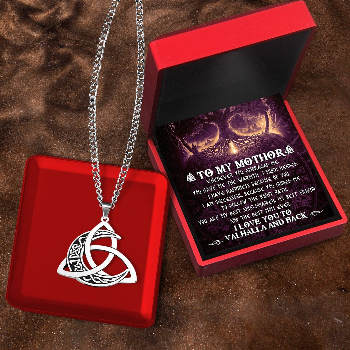 Triple Moon Goddess Necklace - Viking - To My Mothor - You Are My Best Shieldmaiden - Gnya19003