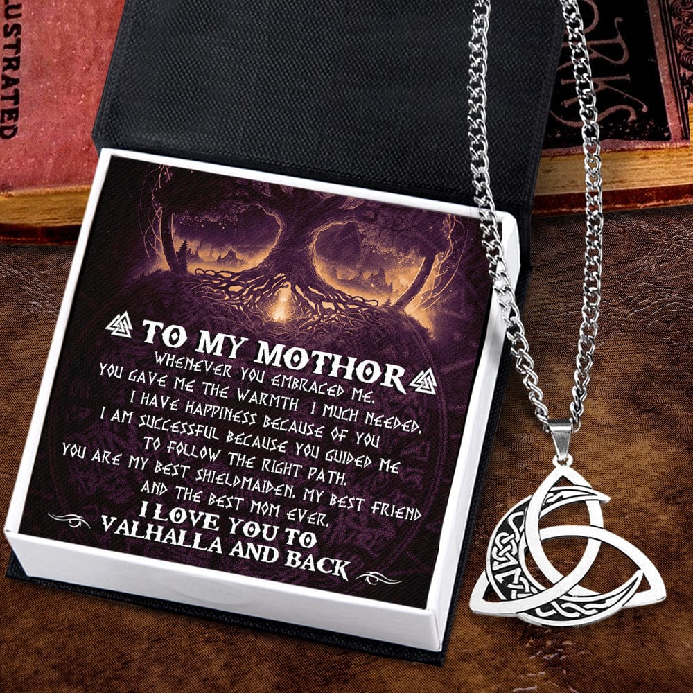 Triple Moon Goddess Necklace - Viking - To My Mothor - You Are My Best Shieldmaiden - Gnya19003