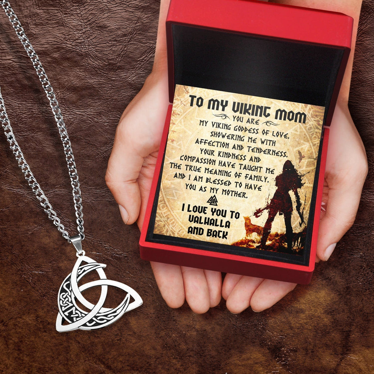 Triple Moon Goddess Necklace - Viking - To My Viking Mom - I Love You To Valhalla - Gnya19002