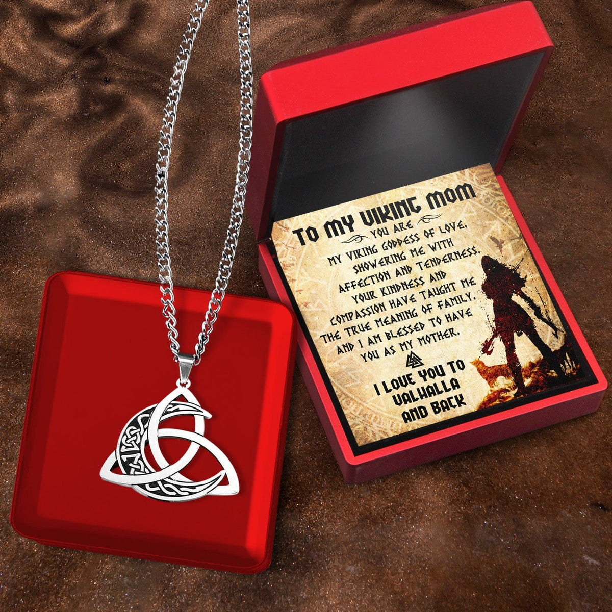 Triple Moon Goddess Necklace - Viking - To My Viking Mom - I Love You To Valhalla - Gnya19002