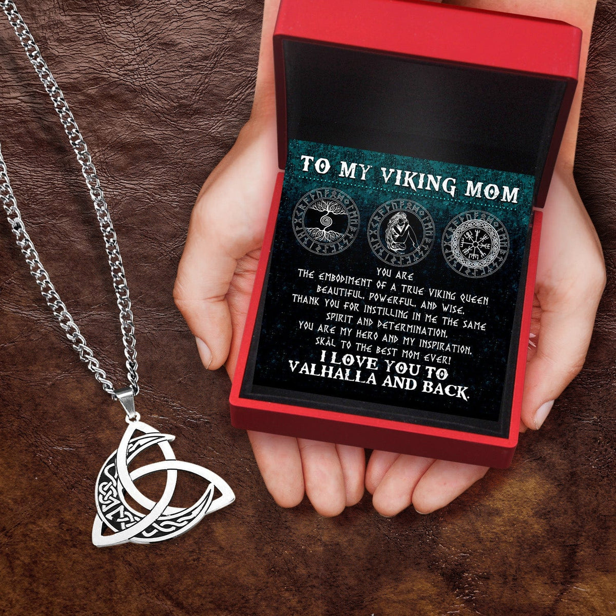 Triple Moon Goddess Necklace - Viking - To My Viking Mom - You Are My Hero And My Inspiration - Gnya19001