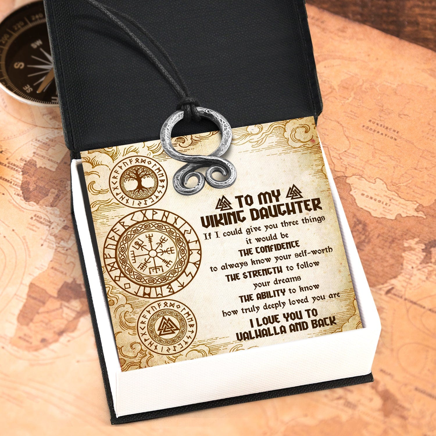 Troll Cross Necklace - Viking - To My Daughter - I Love You To Valhalla And Back - Gnfq17001