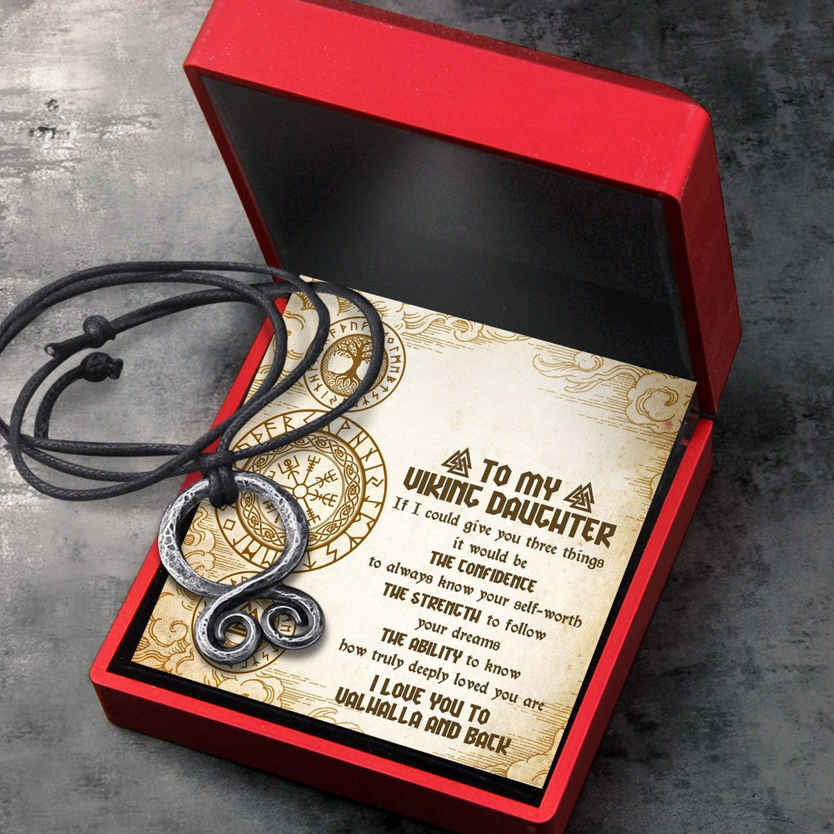 Troll Cross Necklace - Viking - To My Daughter - I Love You To Valhalla And Back - Gnfq17001