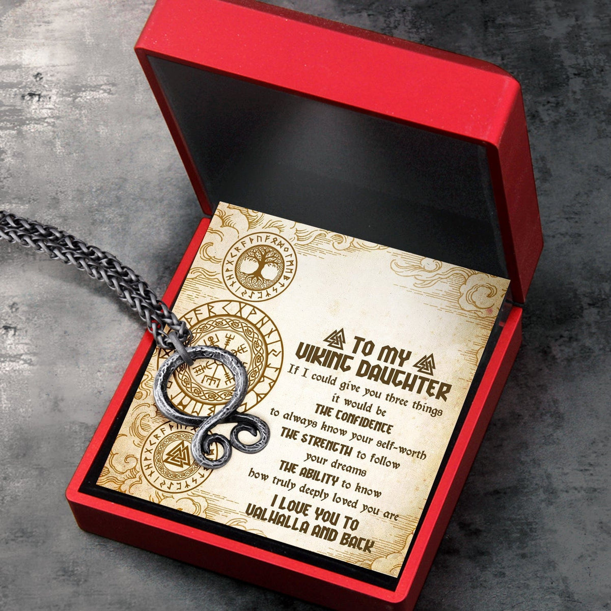 Troll Cross Necklace - Viking - To My Daughter - I Love You To Valhalla And Back - Gnfq17001