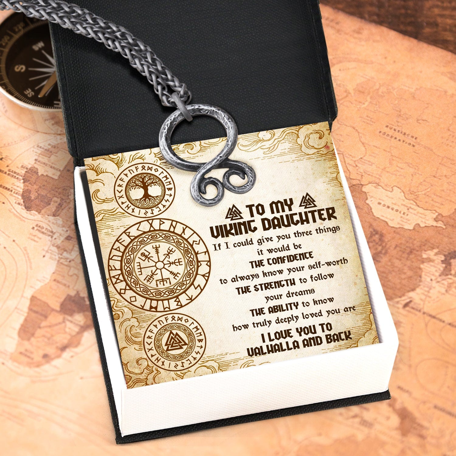 Troll Cross Necklace - Viking - To My Daughter - I Love You To Valhalla And Back - Gnfq17001