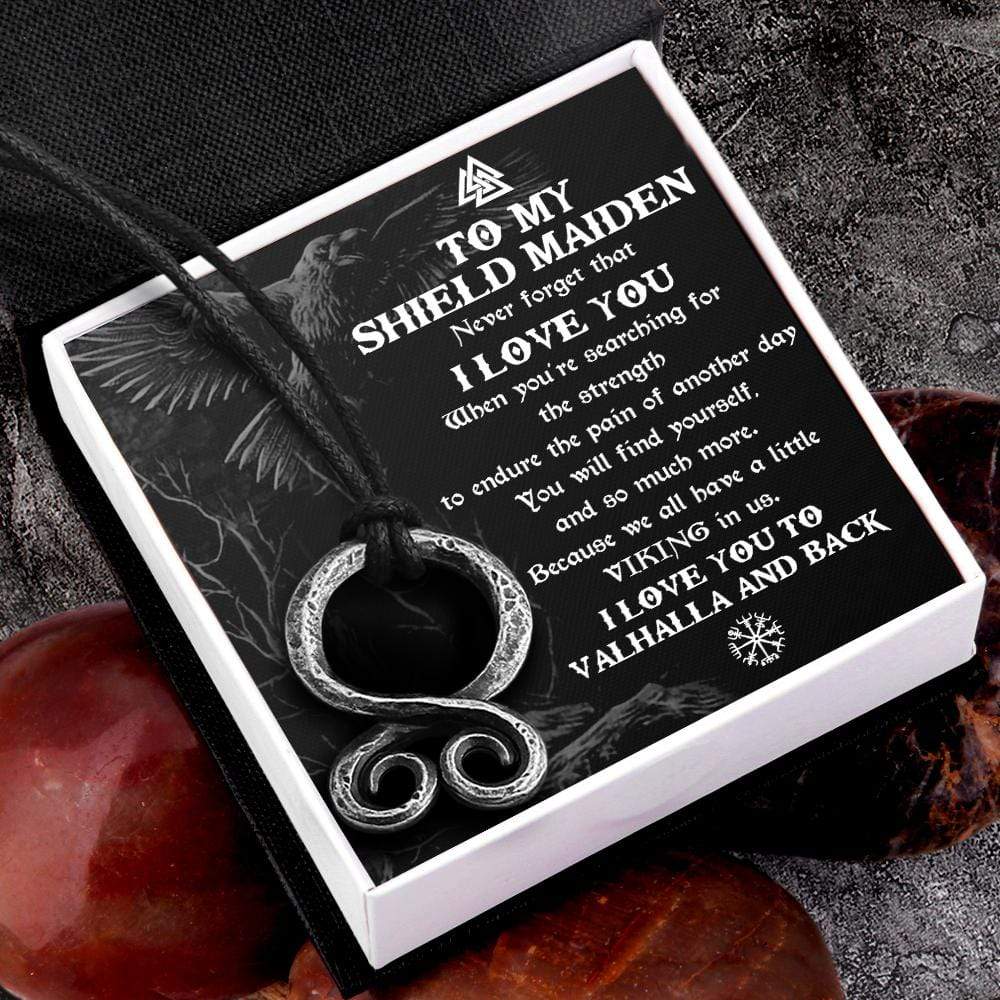 Troll Cross Necklace - Viking - To My ShieldMaiden - I Love You To Vahalla And Back - Gnfq13001