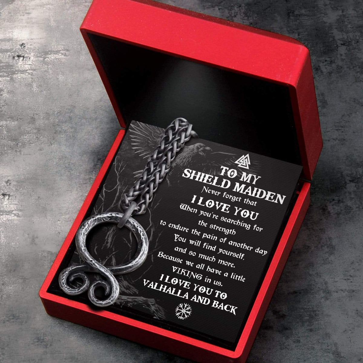 Troll Cross Necklace - Viking - To My ShieldMaiden - I Love You To Vahalla And Back - Gnfq13001