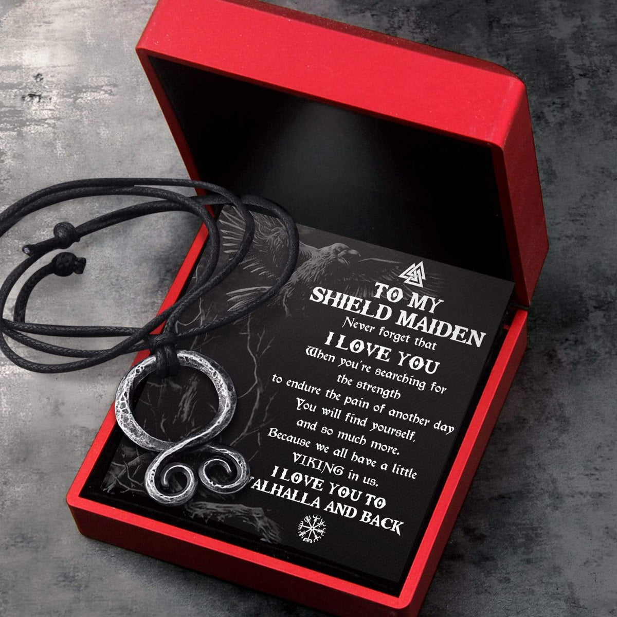 Troll Cross Necklace - Viking - To My ShieldMaiden - I Love You To Vahalla And Back - Gnfq13001