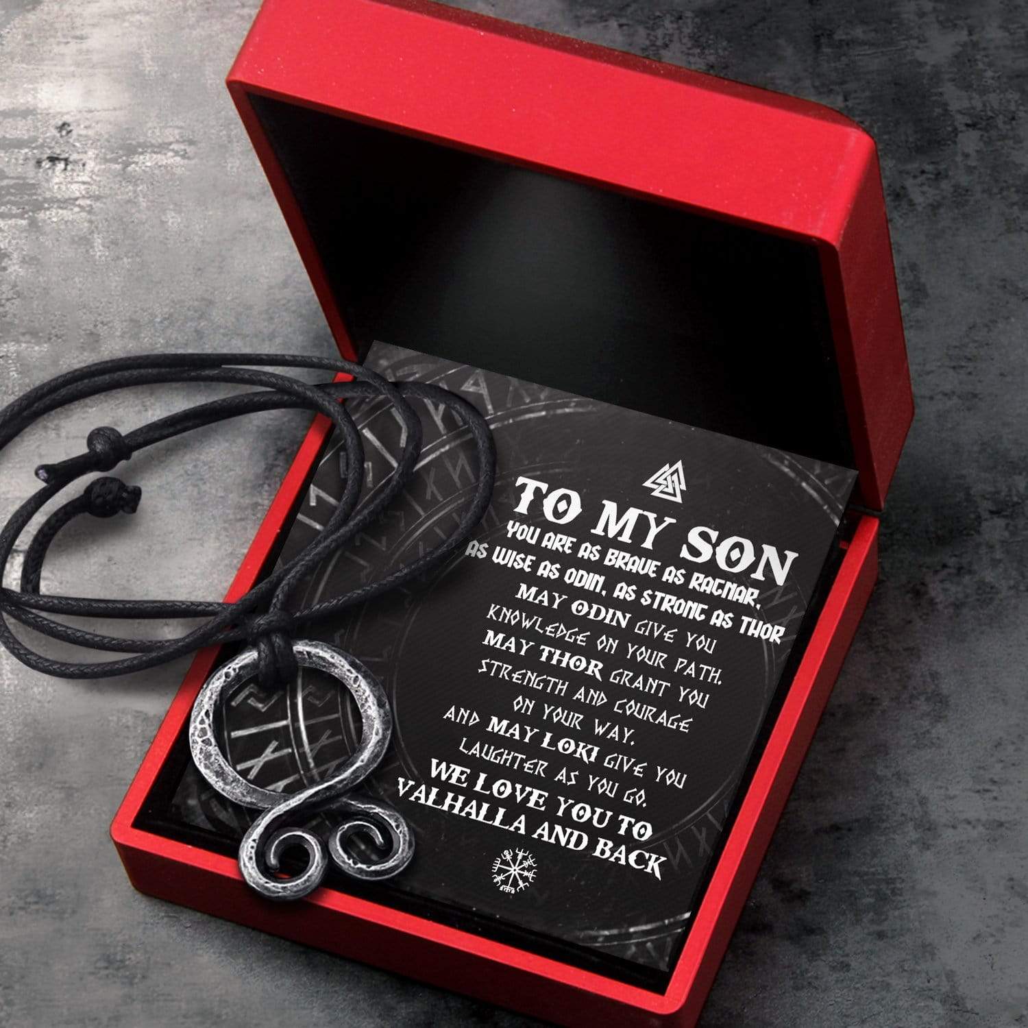 Troll Cross Necklace - Viking - To My Son - We Love You To Vahalla And Back - Gnfq16002