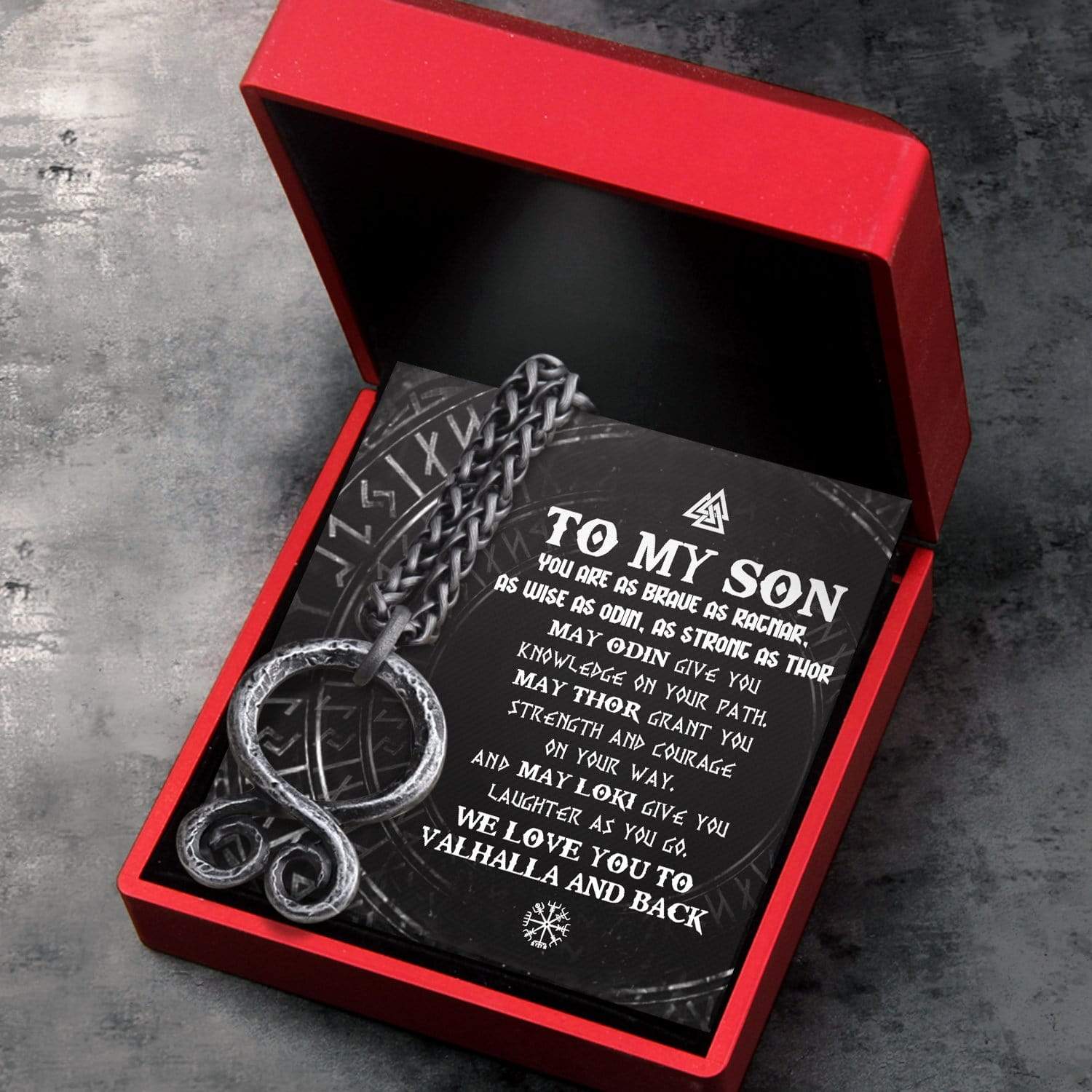 Troll Cross Necklace - Viking - To My Son - We Love You To Vahalla And Back - Gnfq16002