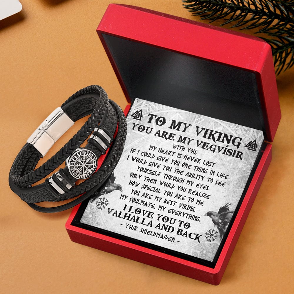 Vegvísir Bracelet - Viking - To My Viking - I Love You To Valhalla And Back  - Gbbo26003