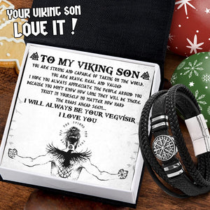 Vegvísir Bracelet - Viking - To My Viking Son - You Are Strong And Capable Of Taking On The World - Gbbo16002