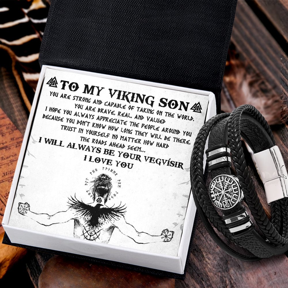 Vegvísir Bracelet - Viking - To My Viking Son - You Are Strong And Capable Of Taking On The World - Gbbo16002