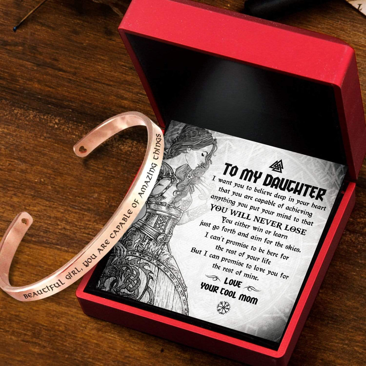 Viking Bracelet - Viking - To My Daughter - From Mom - You Will Never Lose - Gbzf17001