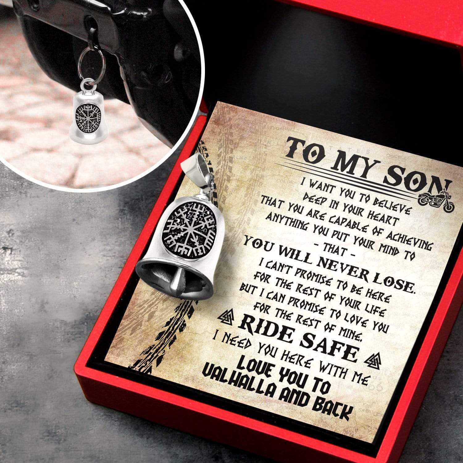 Viking Compass Bell - Viking - Biker - To My Son - You Will Never Lose - Gnzv16001