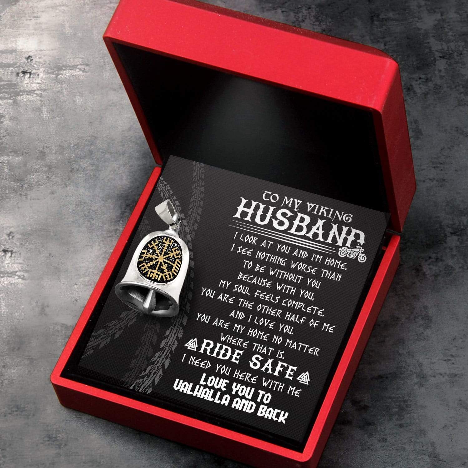 Viking Compass Bell - Viking - Biker - To My Viking Husband - Love You To Valhalla And Back - Gnzv14001